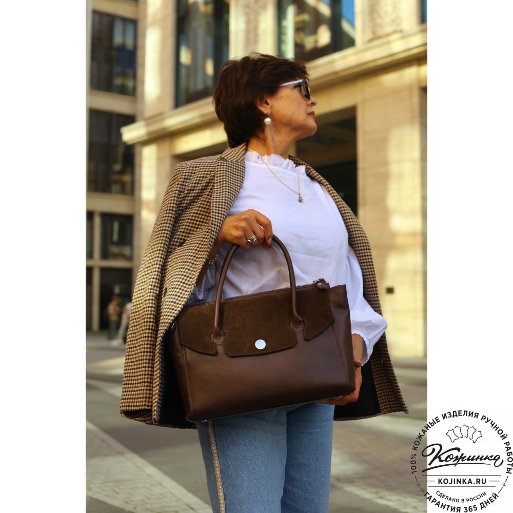 Женская кожаная сумка "Сильвия" (коричневая)